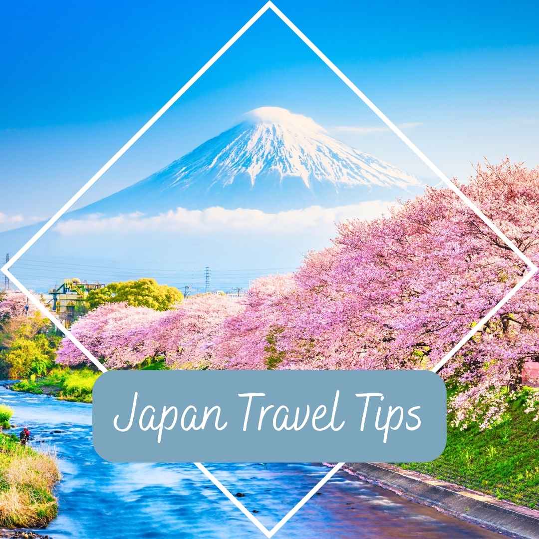 Mount Fuji with cherry blossoms and a river in the foreground – essential Japan travel tips and advice.