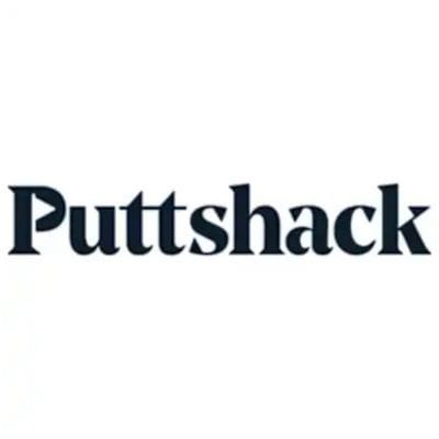 Puttshack logo featuring bold black serif lettering on a clean white background, representing the upscale mini-golf bar brand.”