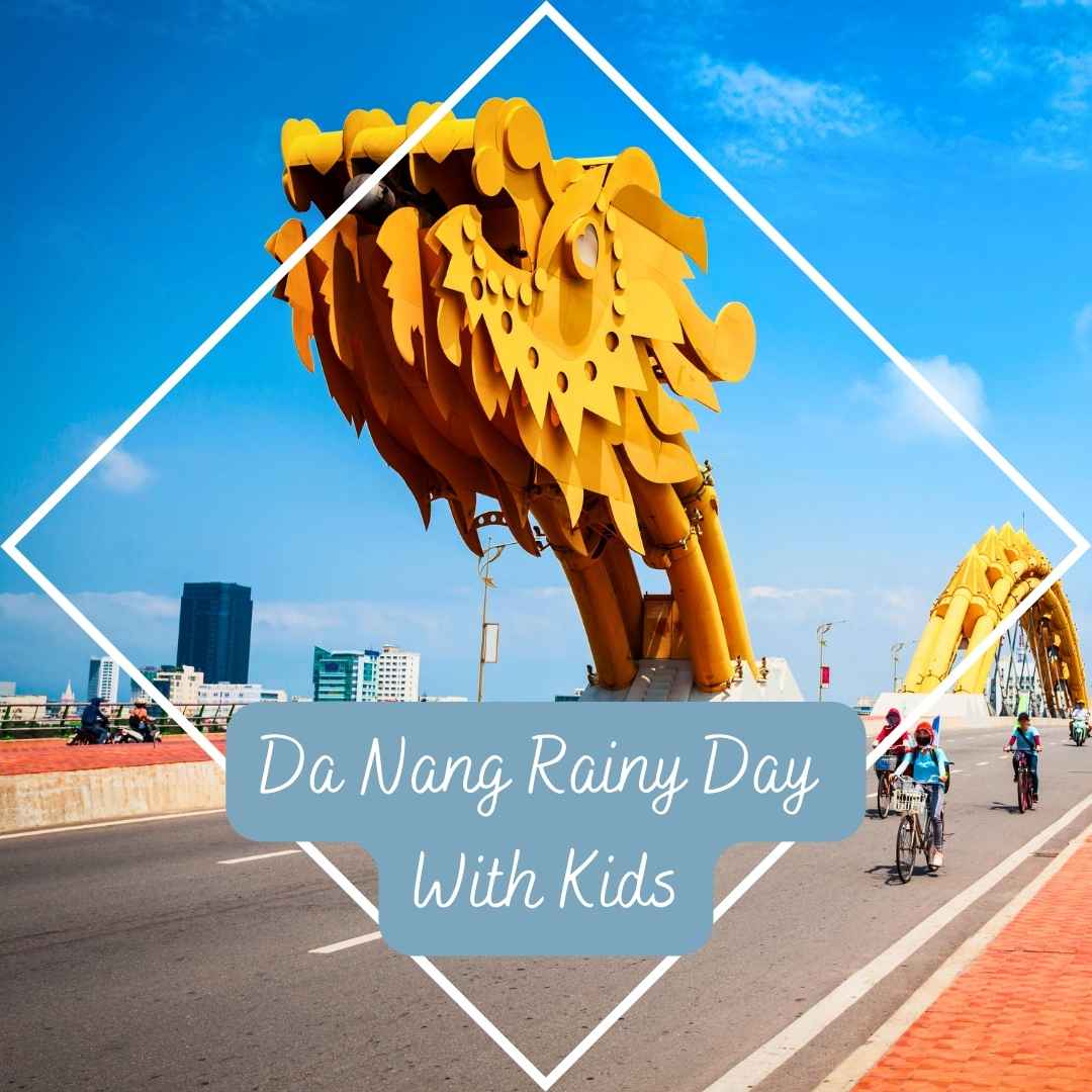 Dragon Bridge in Da Nang on a bright day, symbol of the city and popular spot for families exploring Vietnam