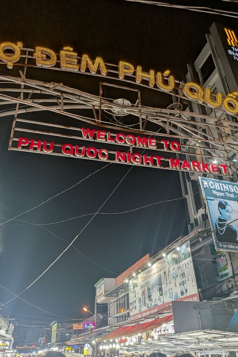 Families from the Better Together Hub exploring the Phu Quoc night market together