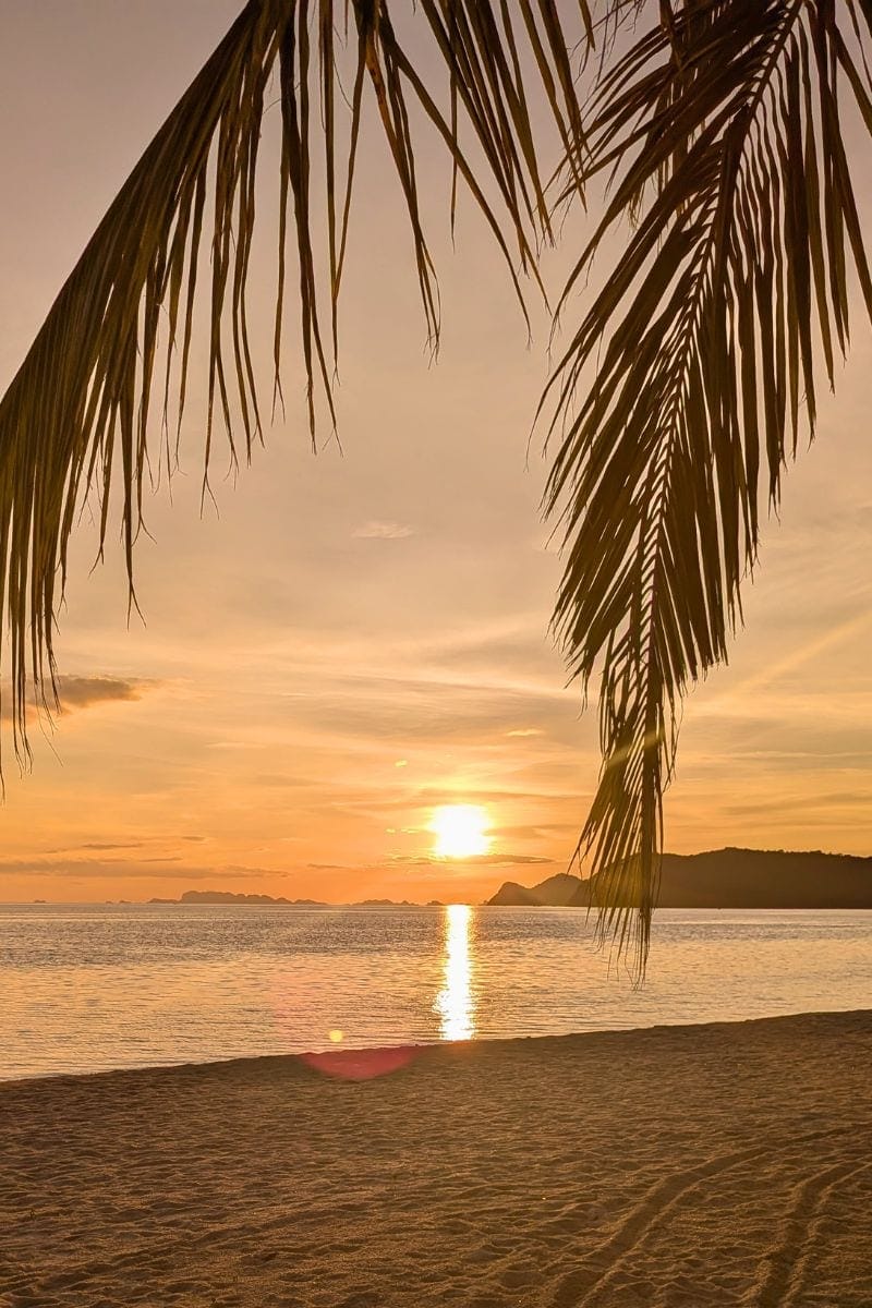 Sunset over the sea near Koh Phangan Thailand