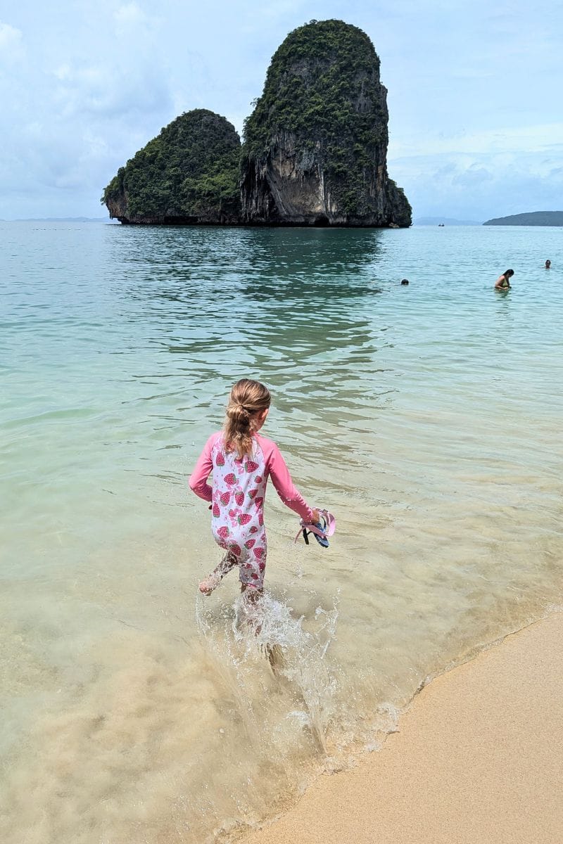 Koh Rang Nok island just off Phra Nang Beach at Railay that you can swim to