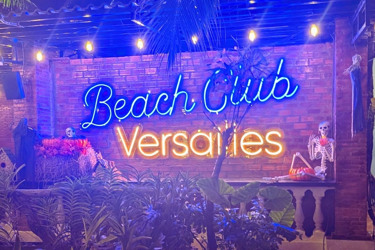Beach club at Versailles Mud Bath and Spa in Phu Quoc at sunset